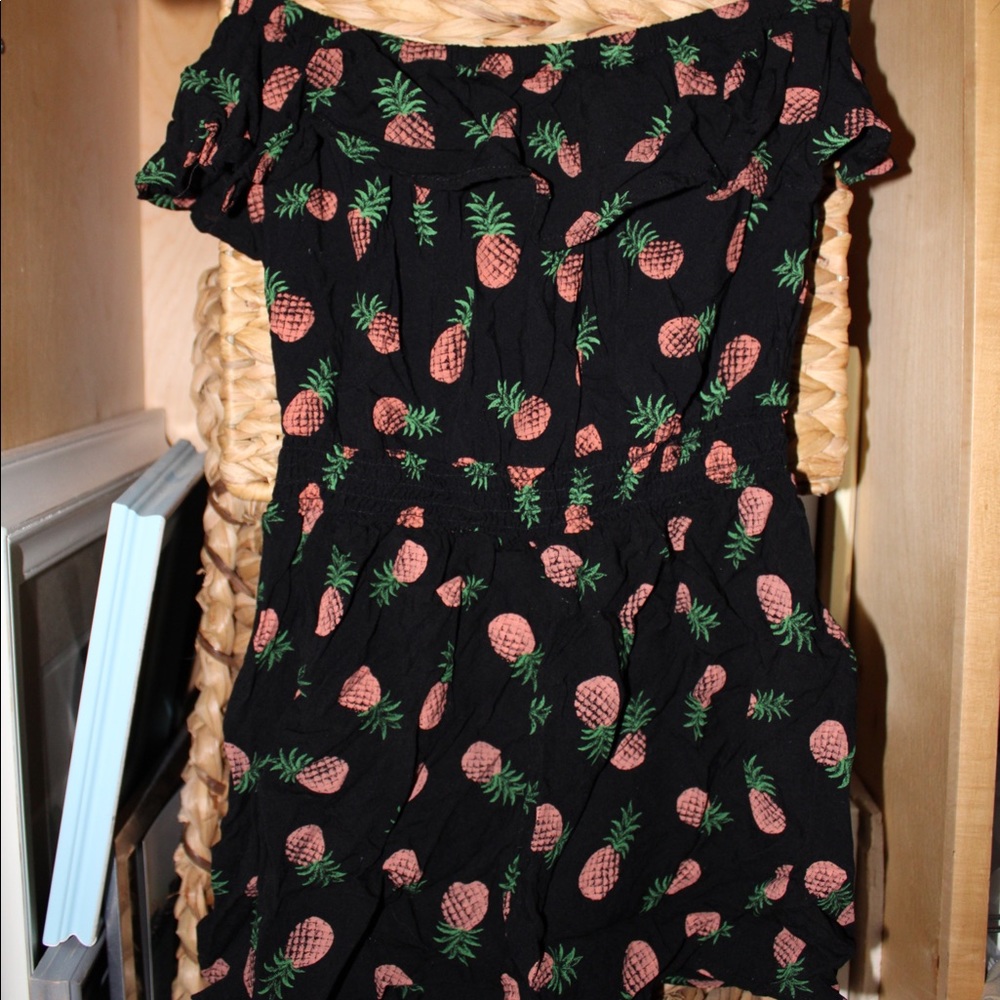 Pineapple strapless romper